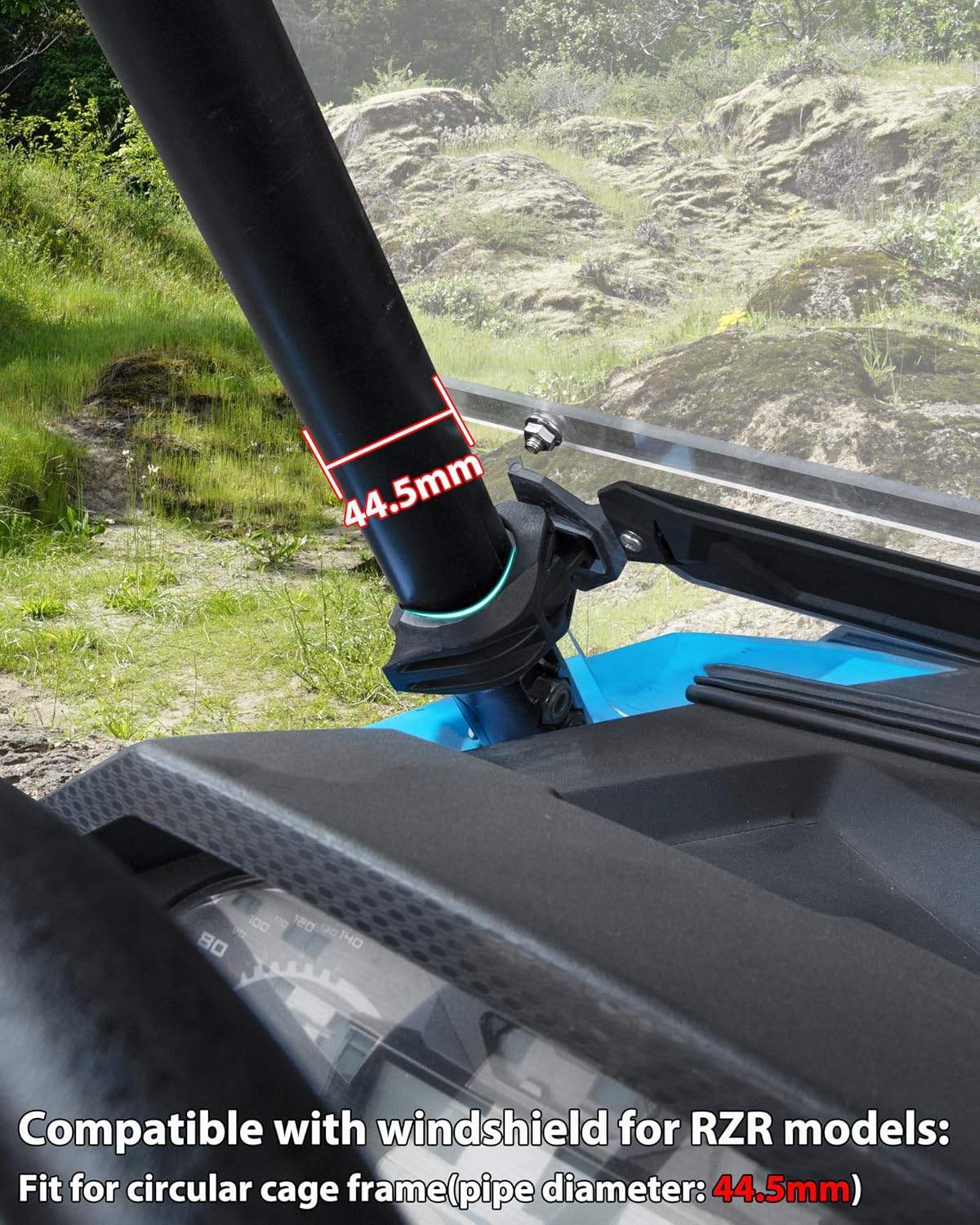 SAUTVS Lock & Ride Windshield Clamp Kit for Polaris RZR XP 1000/XP4 1000/XP Turbo/RZR Trail 2019-2023, Heavy-Duty Reinforced Polyamide Materials(2PCS, Replace OEM #2207386)
