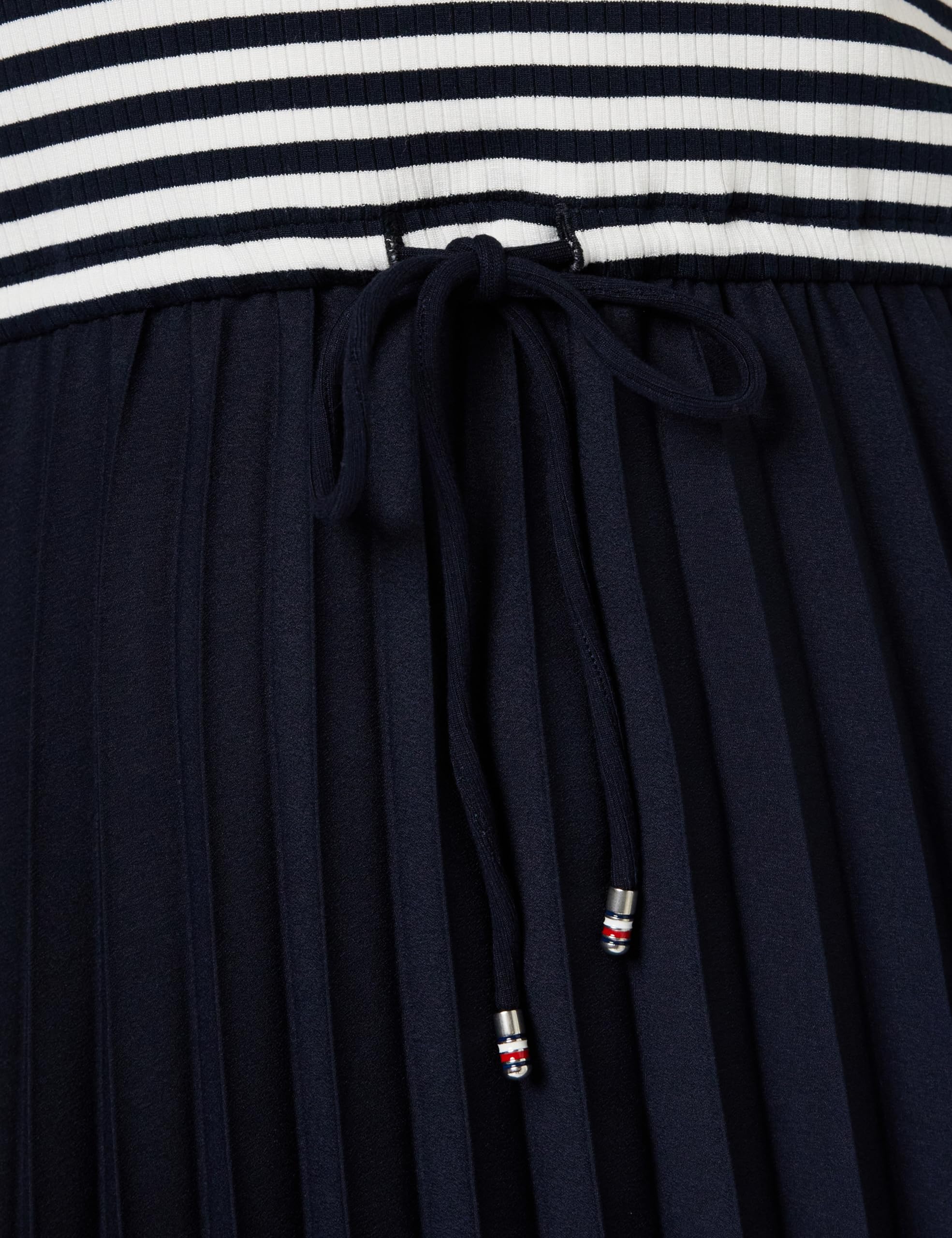 Tommy Hilfiger Damen 5x2 Rib Cnk Pleated Knee DRS Ss Ww0ww42467 Fit & Flare Kleider (1er Pack)