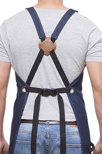 Miniatura 7 de ARAWAK BRAVE Delantal de cocina profesional diseñado para cocina, barbacoa, parrilla, 10 onzas, babero ajustable para mujeres y hombres, con lazo