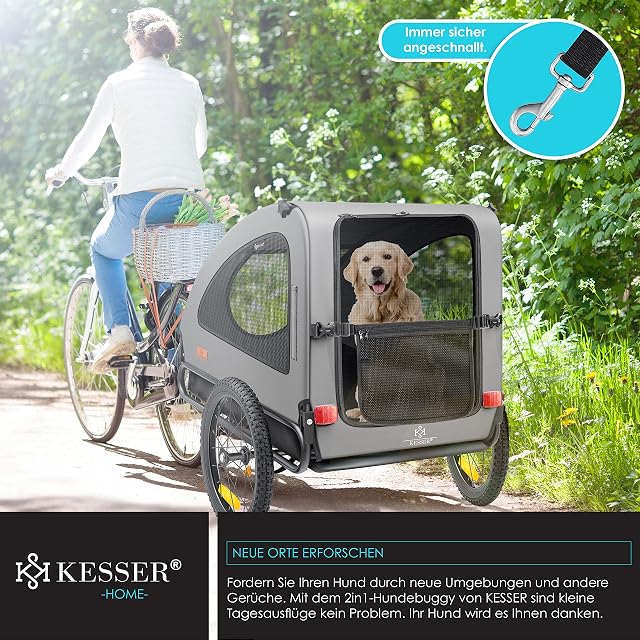 Foto 5 de 7 de KESSER® Boxer 2 en 1, Remolque para Perros, Silla de Paseo para Perros