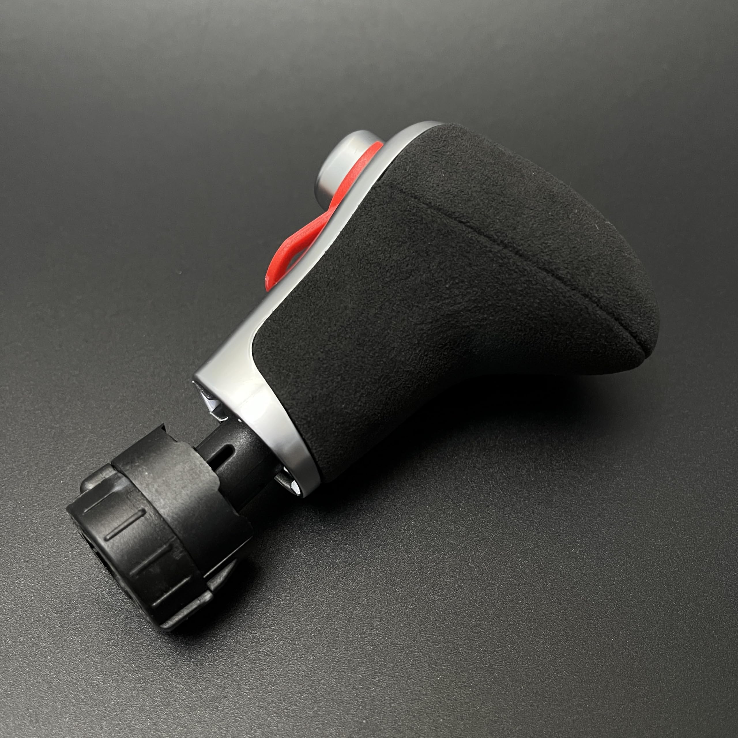 Cgmiboz Chrome Black Suede For Audi Q7 Q5 A3 A4 A5 A6 A7 C6 C7 4G1 713 139 4G1713139 Black Pu Leather Gear Shift Knob Left Hand Drive Car(Chrome Black Suede)
