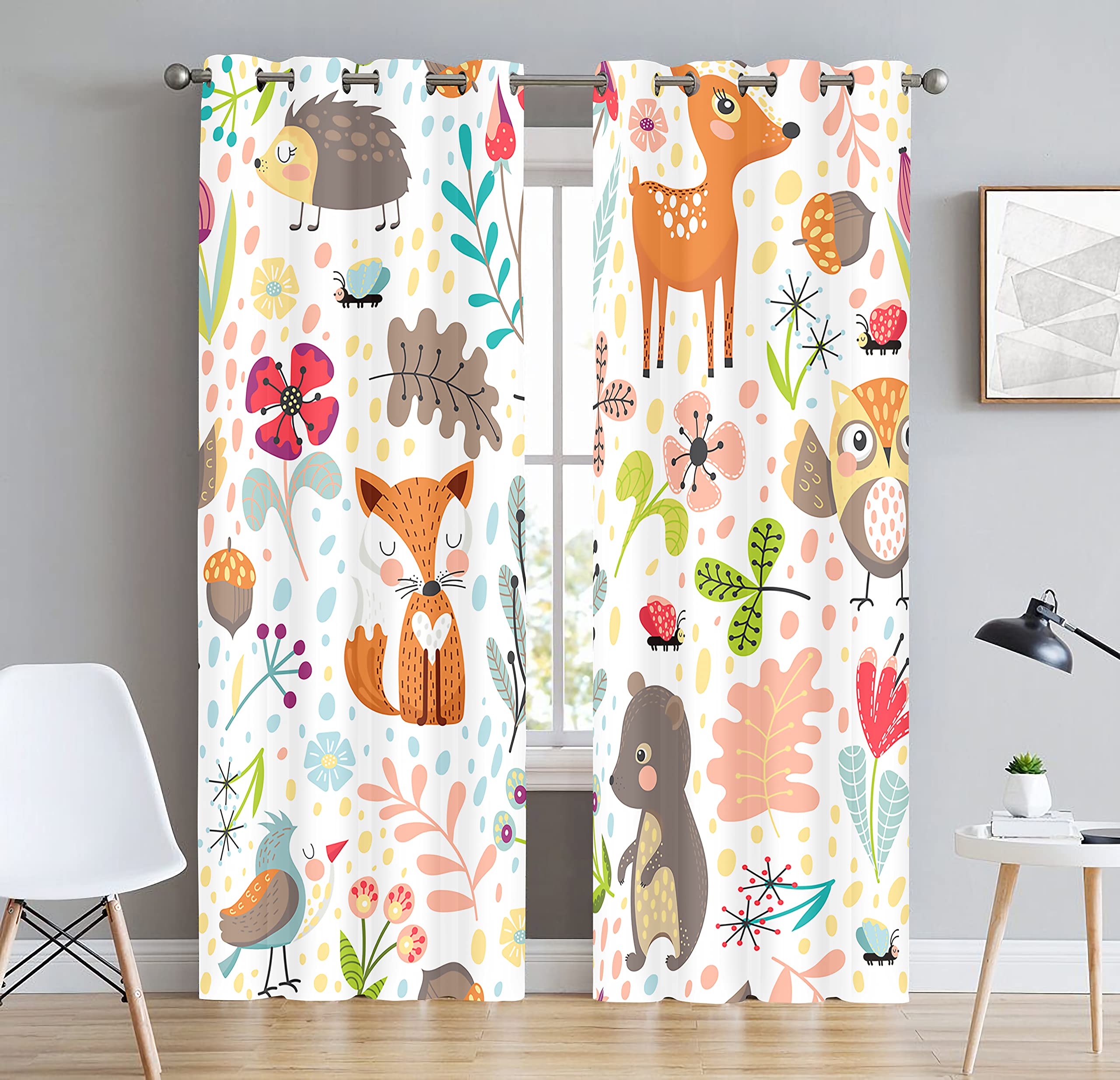 HOMADORN Long Crush Polyester Digital Printed Kids/Cartoon Pattern Eyelet Curtain for Living Room, Kid Room, Bed Room (Set of 2) (Multicolor) (Door (4 FEET X 7 FEET))-picture-23