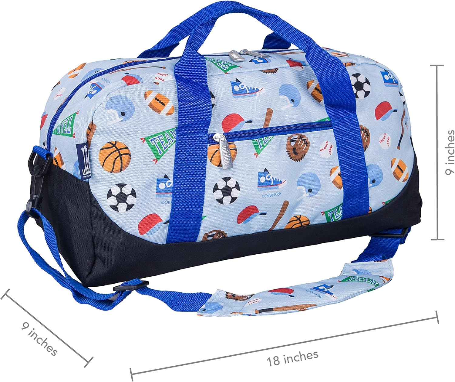Wildkin Kids Overnighter Duffel Bags for Boys & Girls, Measures 18 x 9 x 9 Inches Duffel Bag for Kids, Carry-On Size & Ideal for School Practice or Overnight Travel, BPA-free (Game On) : Everything Else