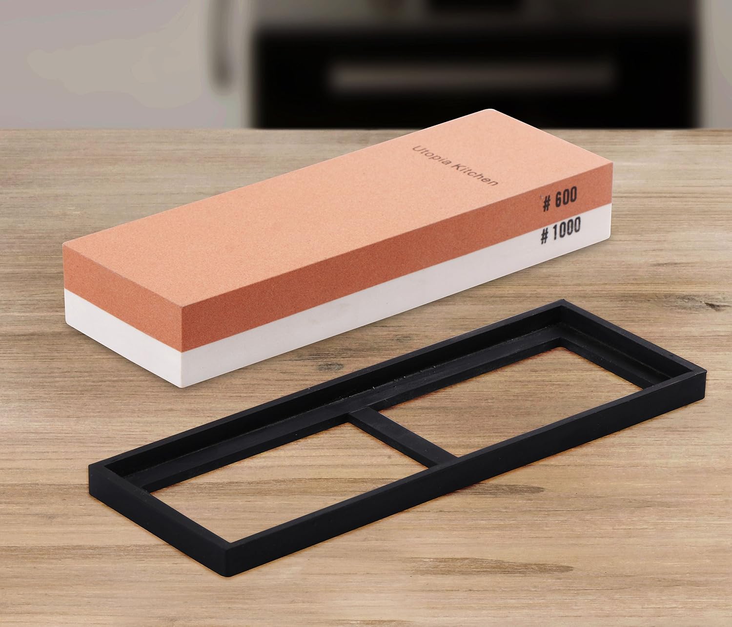 Utopia Kitchen Double-Sided Whetstone - Knife Sharpening Stone - Multi-Colored - 600/1000 Grit