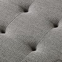 Vista 7 de 24KF Banco Otomano Grande Rectangular Tapizado con Capitoné de Tela de Lino, Banco Acolchado con Estante de Madera Maciza - Granito