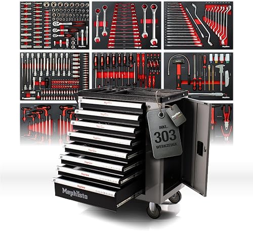Chariot à outils avec roulettes avec 8 tiroirs Mephisto