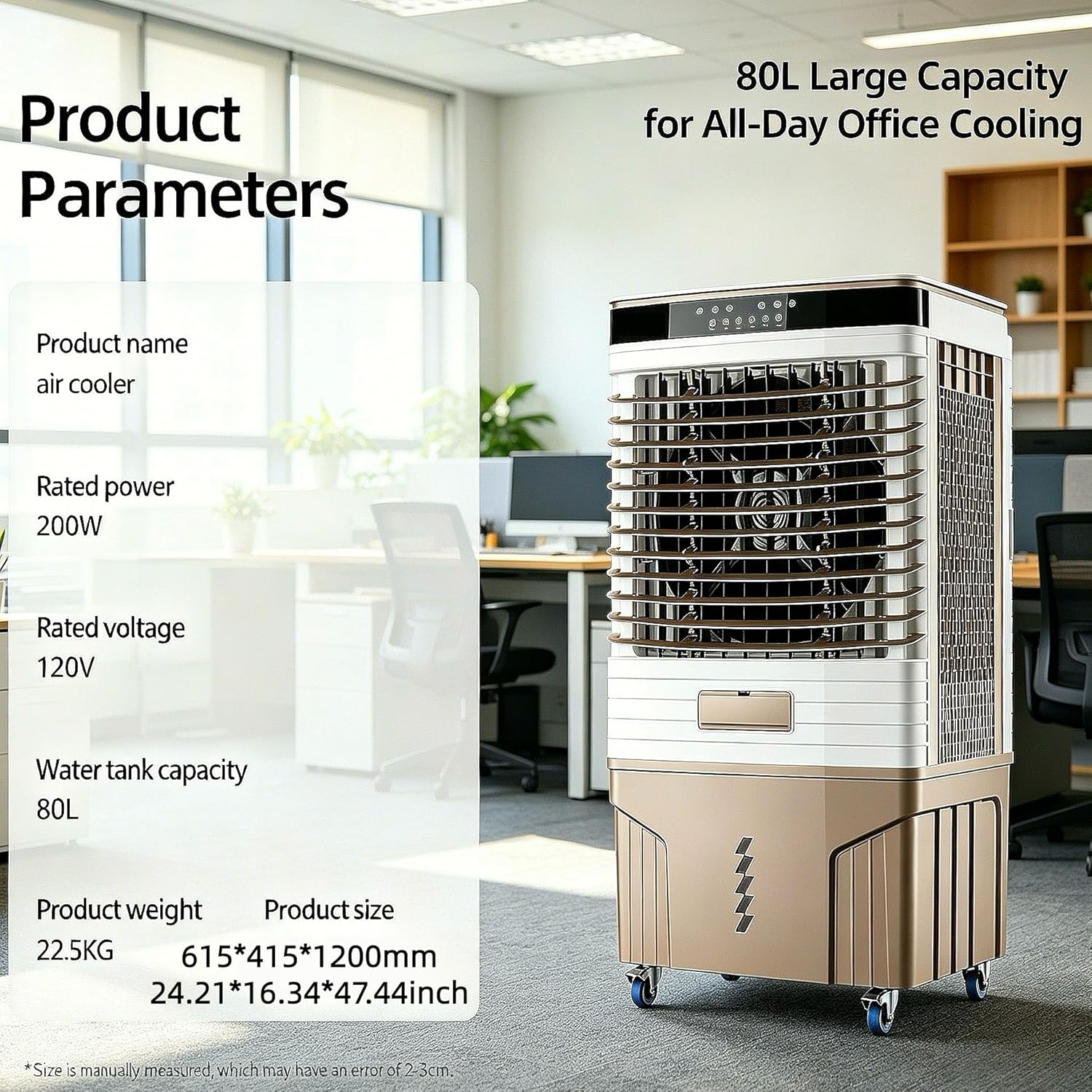 Casanta Outdoor Evaporative Air Cooler with Hose Hookup - 18.5 Gallon Portable Swamp Cooler for 750 Sq.Ft Patio & Deck, 4710 CFM, Remote & 24H Timer, Chestnut
