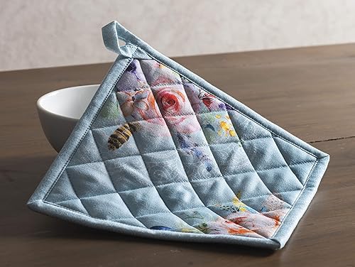 Miniatura 8 de Maison d' Hermine - Juego de guantes de horno de 7.5x13 pulgadas y agarradera de 8x8pulgadas, 100% algodón, resistente al calor, cocina, hornear,