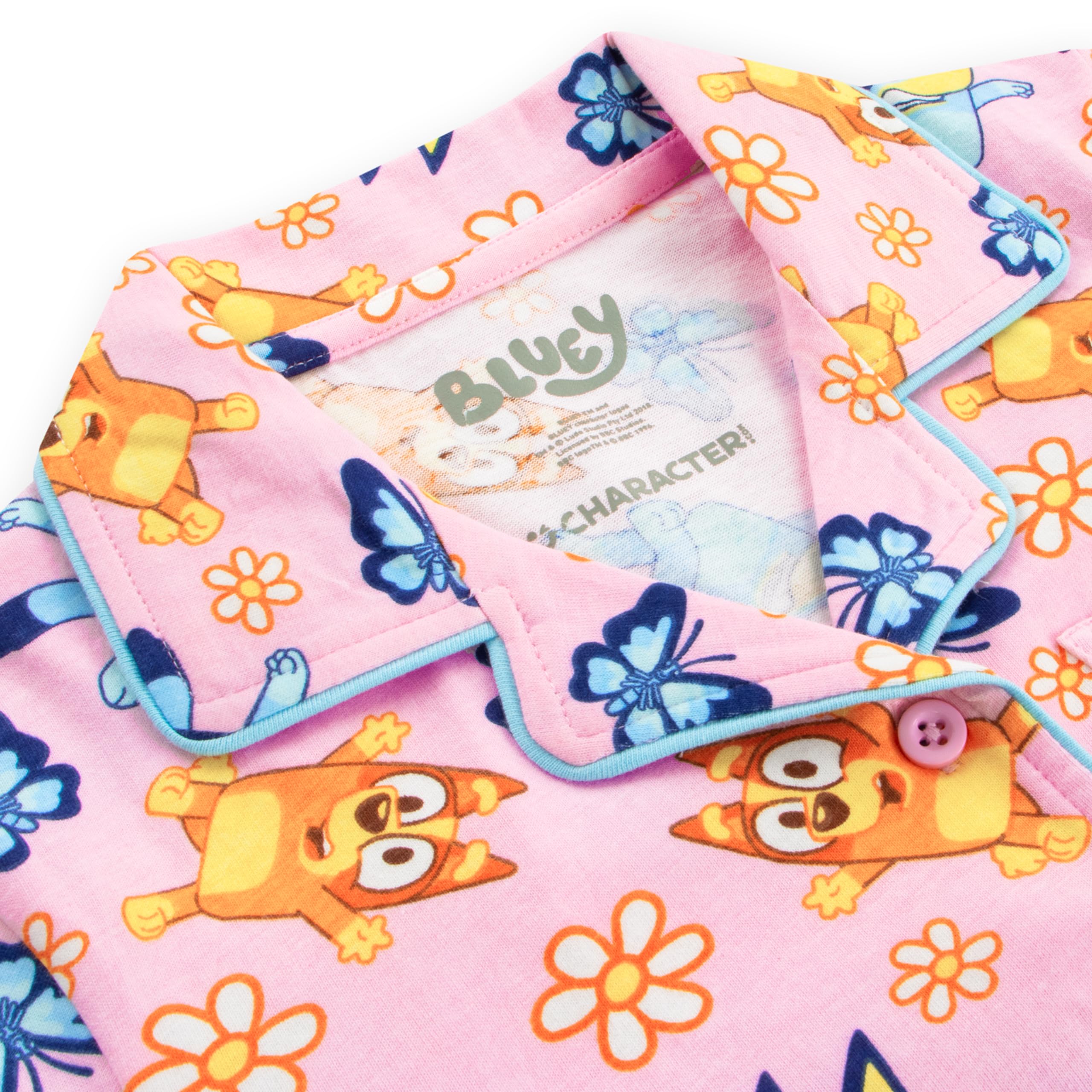 Bluey Pijama Pijama Niña De Botones | Pijamas De Verano Manga Corta para Niñas