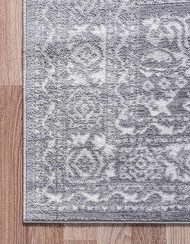 Miniatura 9 de Unique Loom Boston Collection - Alfombra de área con medallón (7 pies 10 pulgadas x 10 pies, rectangular, grismarfil)