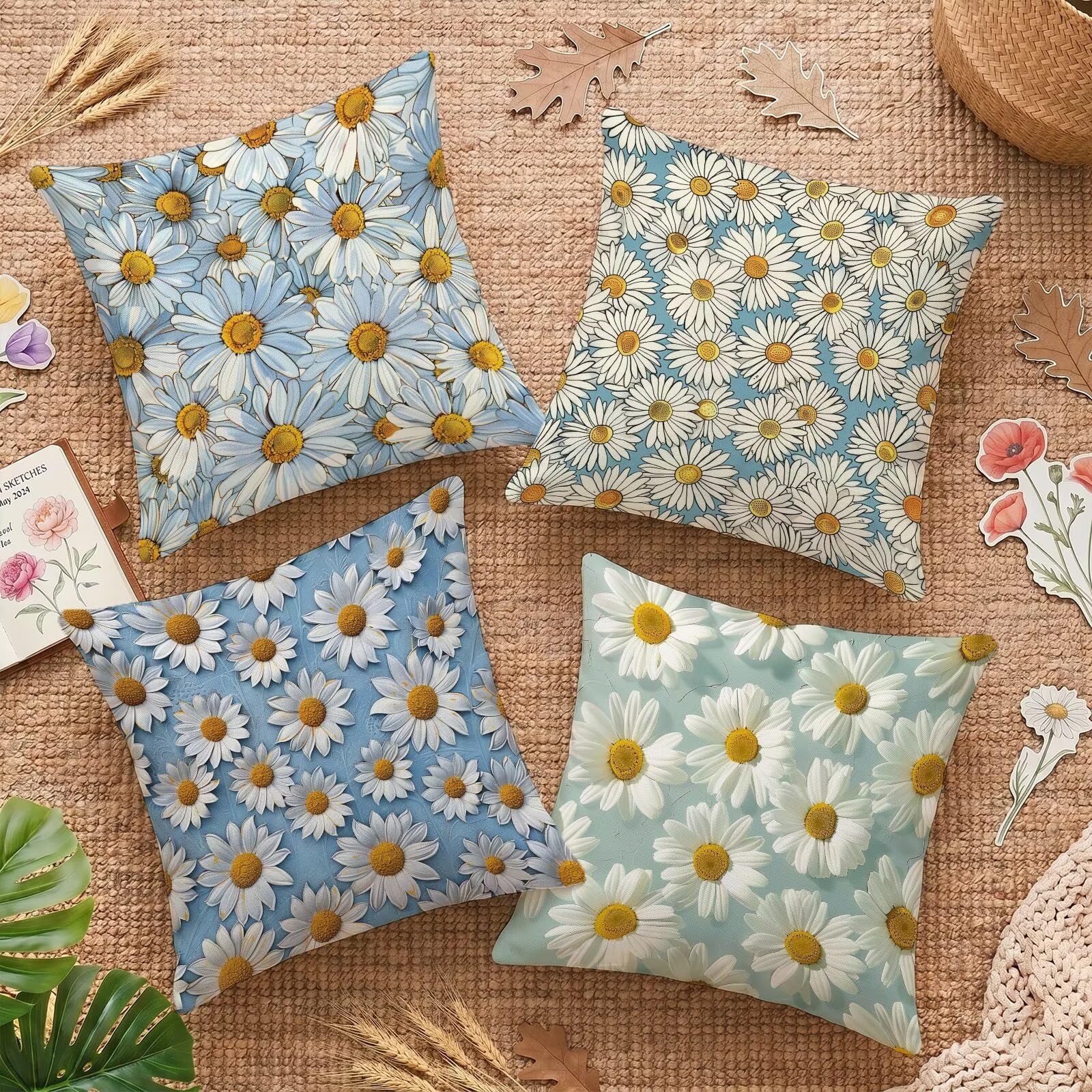 Housse de coussin decoratif 65x65cm imperméable canapé salon lit