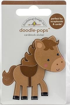 Doodlebug Doodle-Pops 3D Stickers Giddy Up, Multicolor