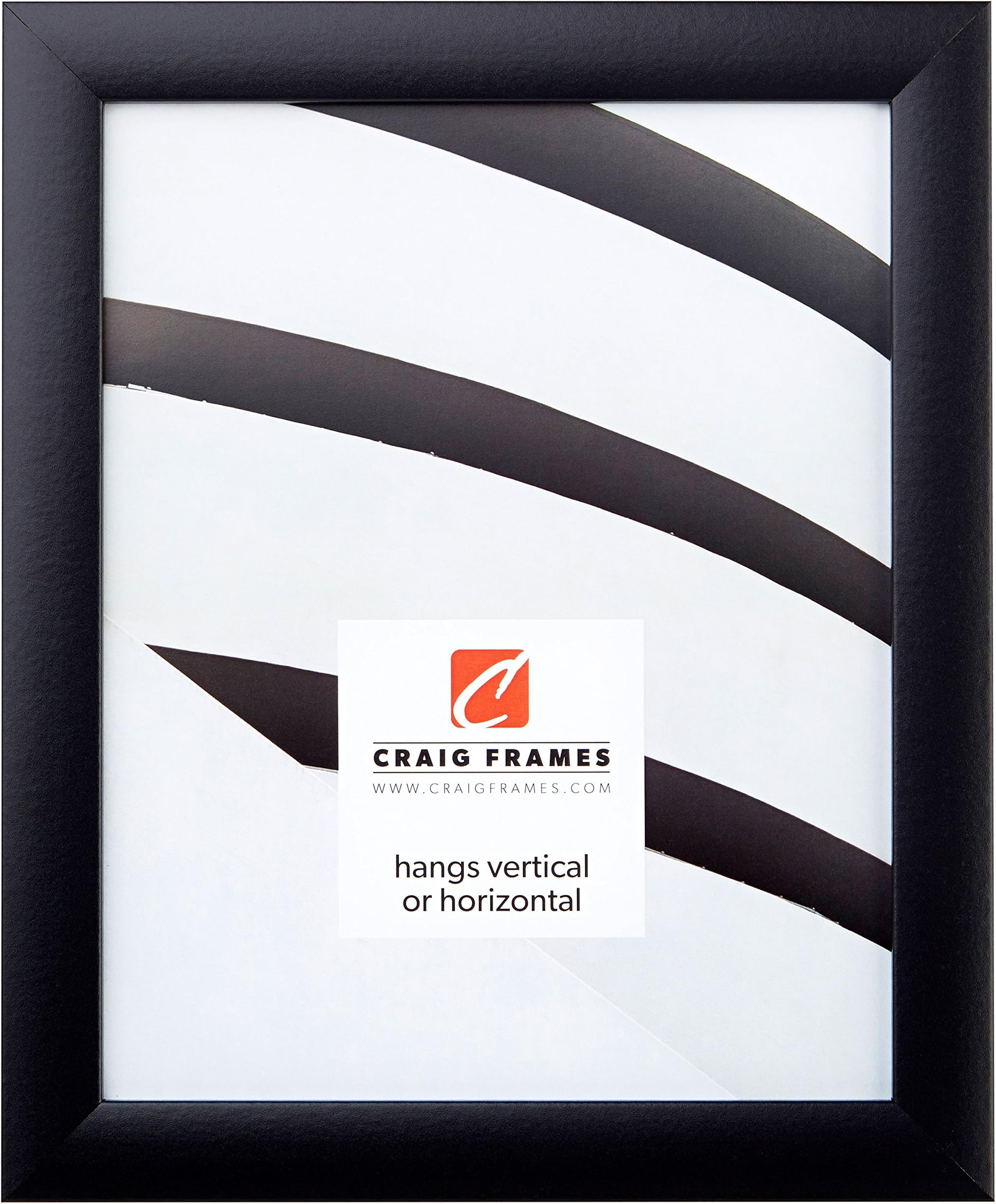 Craig Frames16x20 Black Picture Frame, 1" Smooth Finish, Matte Poster Display