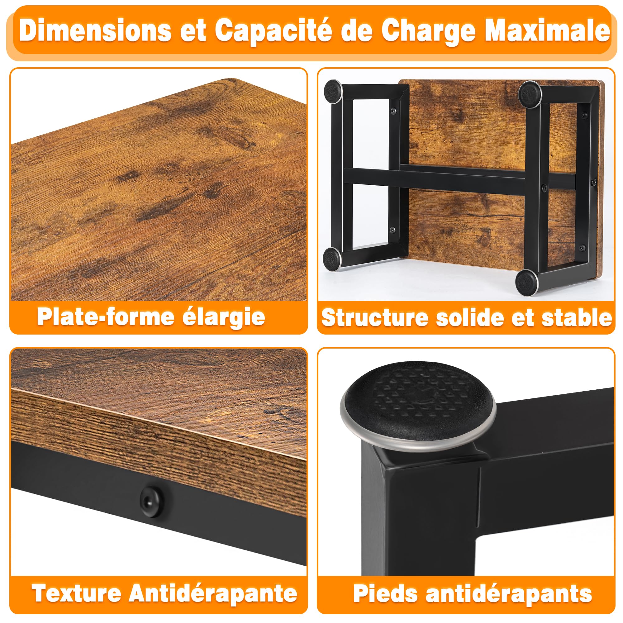 OUUTMEE Pedana in legno per bambini e adulti, pedana a 1 livello per letto in altezza con piedini antiscivolo fino a 150 kg, pedana per cucina, camera da letto, bagno (marrone)
