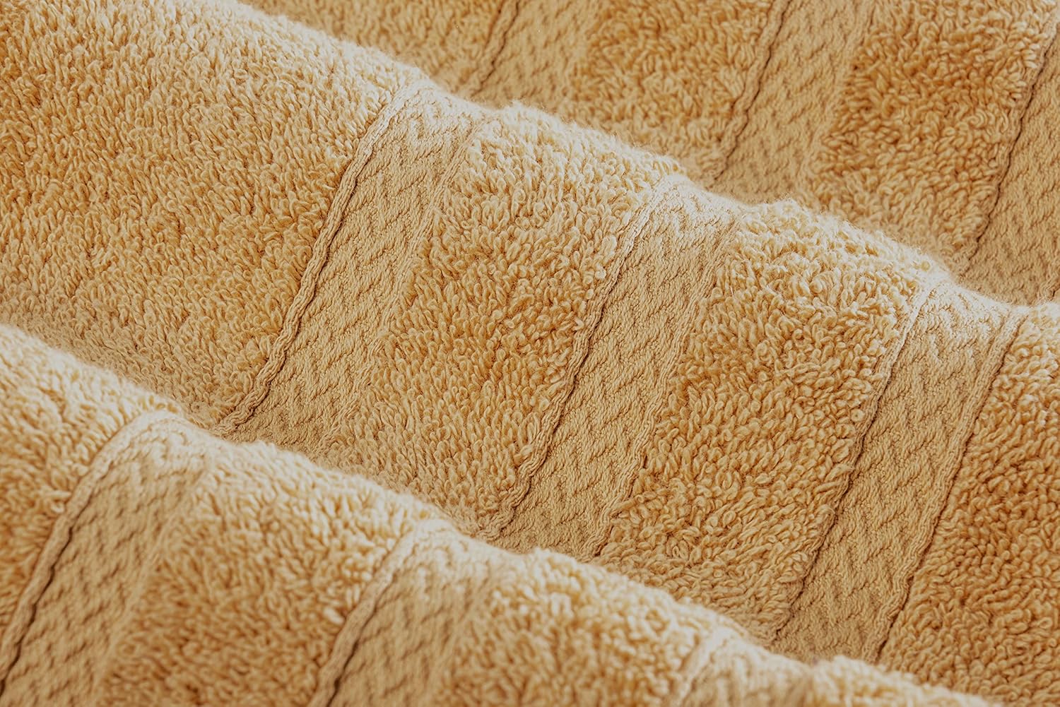 HALLEY Turkish Towels Set (4 Pieces) 650 GSM Highly Absorbent Super Soft 100% Cotton - 1 Bath Towel 1 Hand Towel 2 Washcloths (Yellow) - Image 3