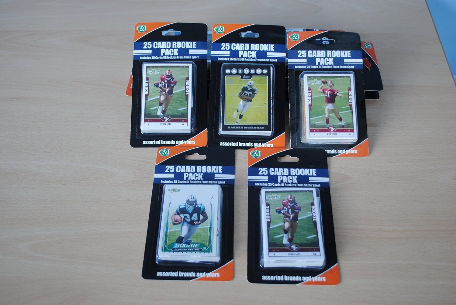 NFL 25 Rookie Trading Cards Pack Sports & Outdoors