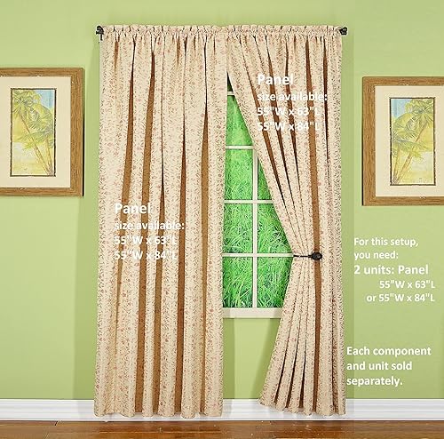 Vista 51 de Today's Curtain Lexington Panel 55 pulgadas de ancho x 84 pulgadas de largo, crudo/salvia