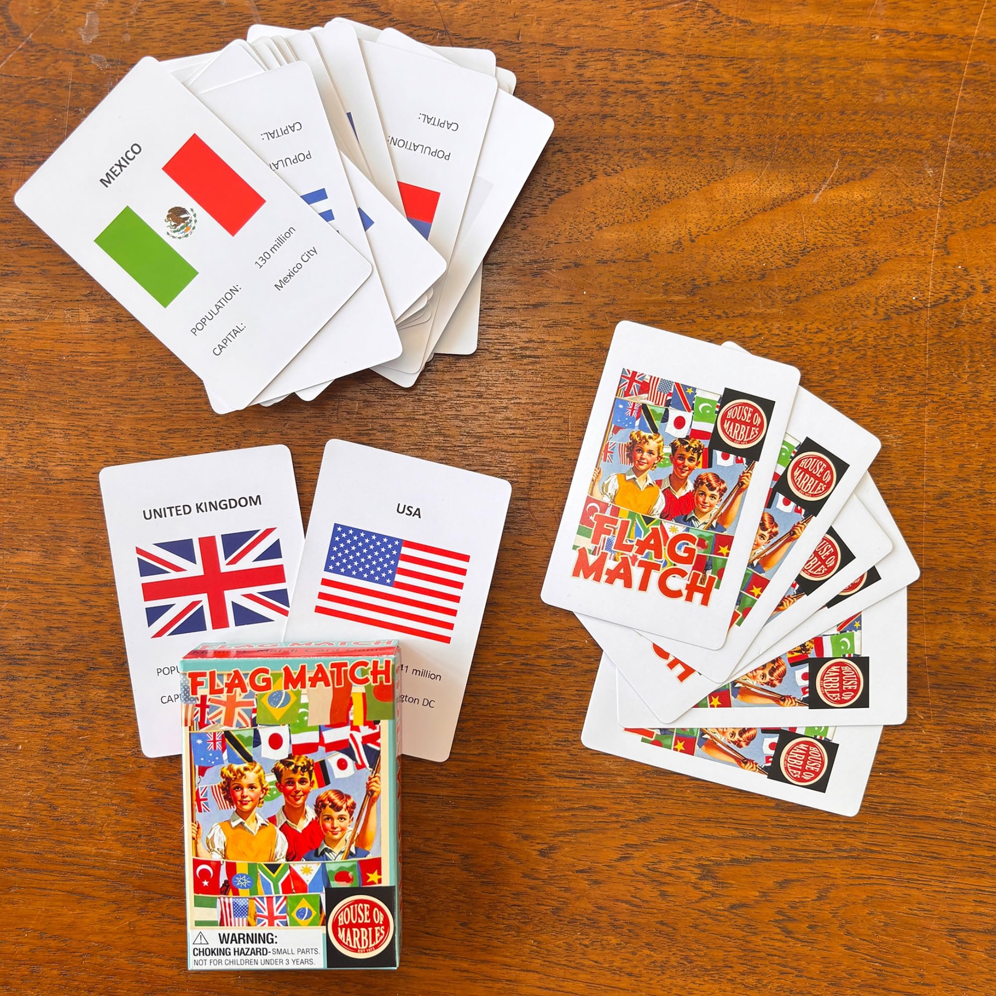 House of Marbles Flag Match Card Game (Big Pack), Vibrant Colors, 2.36 x 0.984 x 3.54 inches - Image 2