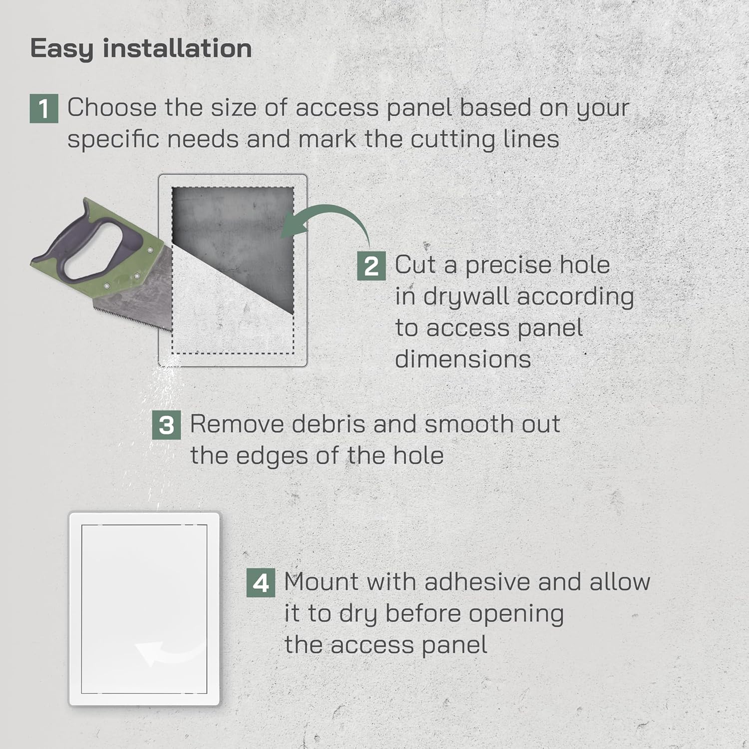 Vent Systems White ABS Plastic - Access Panel 10 x 13 Inch - Pack of 2 - Access Door for Drywall, Wall and Ceiling Electrical and Plumbing Service Wall Hole Cover, Exterior Dimensions 10.6x13.7 Inches