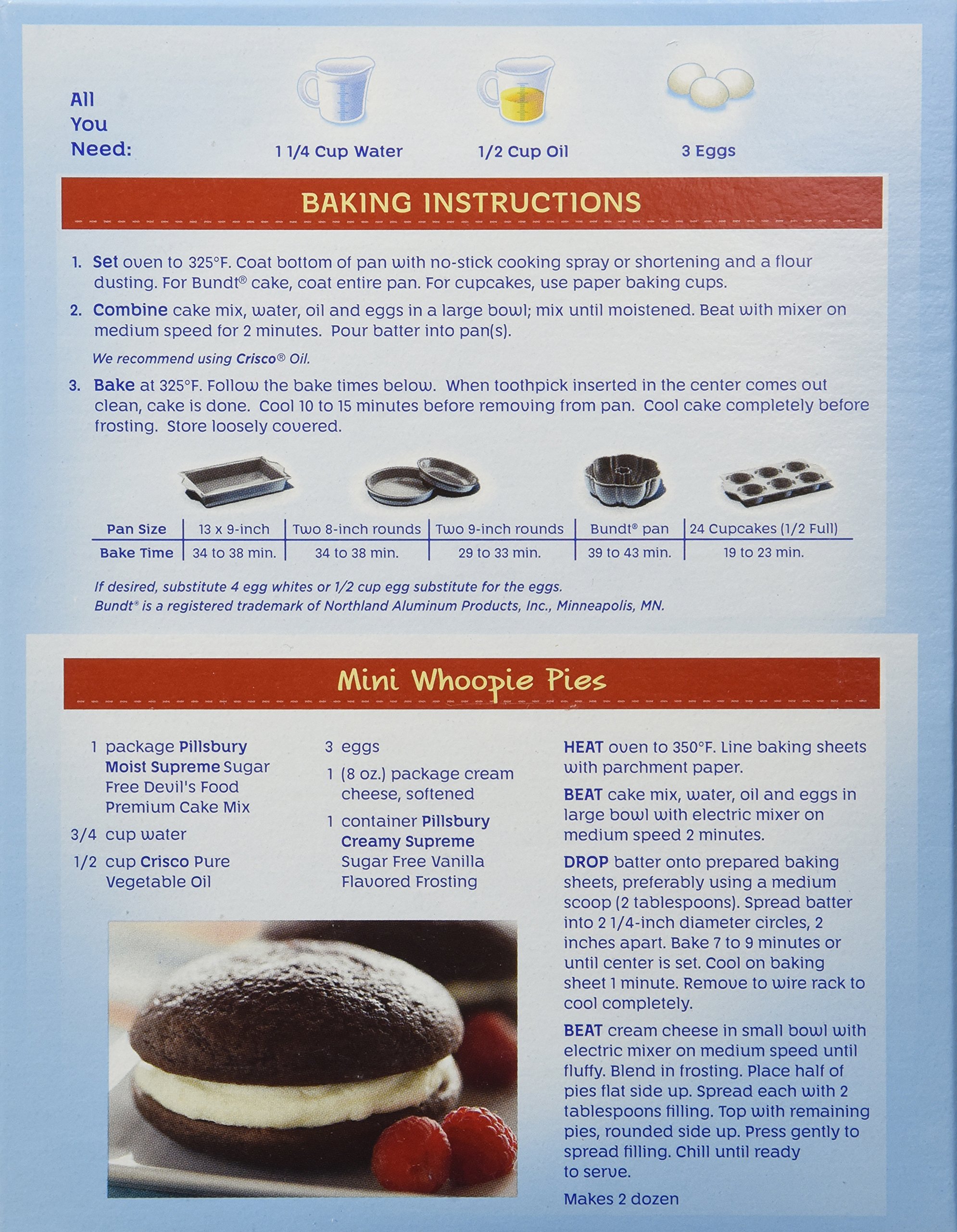 Pillsbury Moist Supreme Sugar Free Devil's Food Cake Mix (Pack of 2)