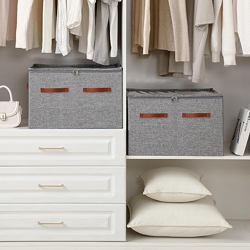 Miniatura 2 de Organizador de zapatos para armario, contenedores plegables grandes de almacenamiento de zapatos con cubierta transparente, particiones extraíbles y