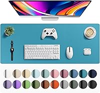 Vista 217 de Aothia Protector de escritorio de cuero, alfombrilla para ratón, alfombrilla de escritorio de oficina, secante de escritorio de cuero PU