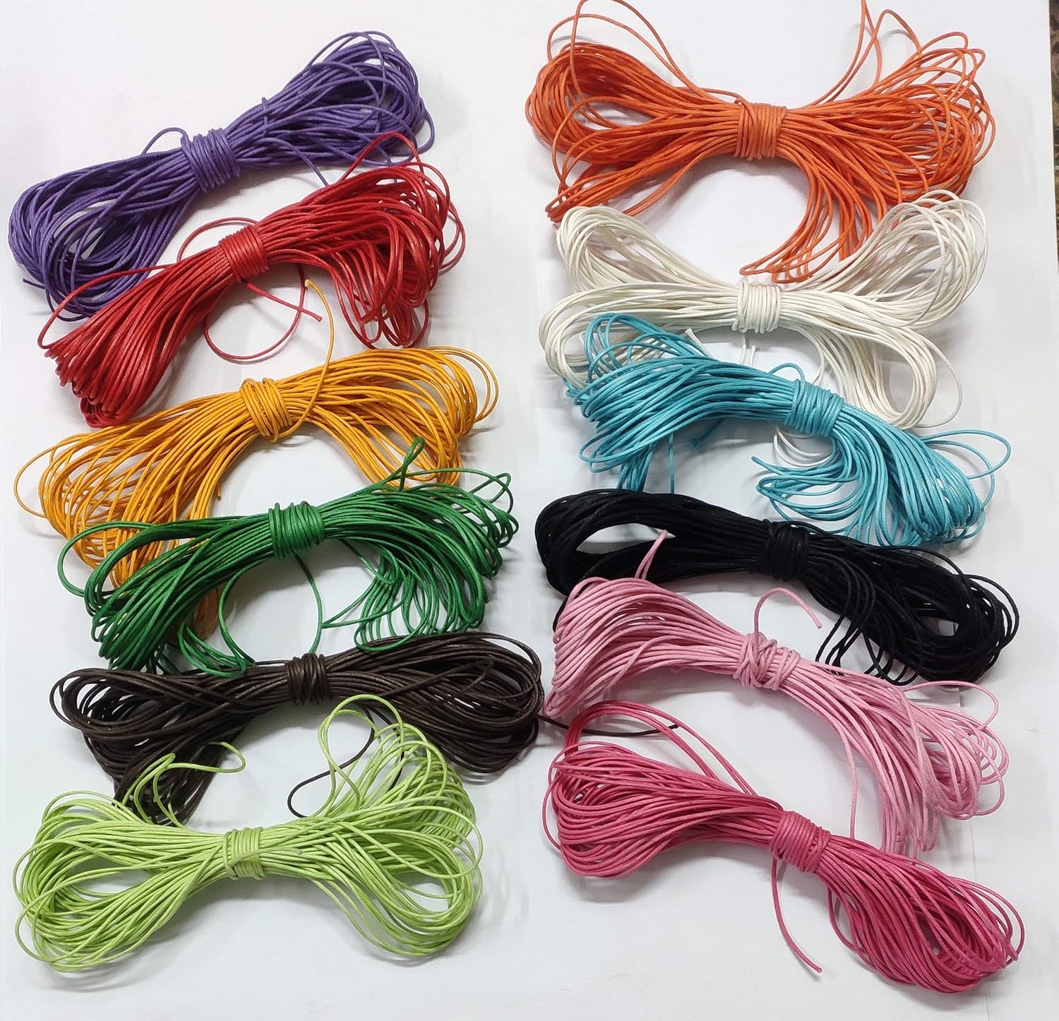 OMX 12 Rolls 1 mm (Total - 120 Mtr - 10 Mtr Each Colour) Waxed Cotton Cord, Waxed Thread Braided Strings for Craft Making,... - Review, Price and Buying Guide