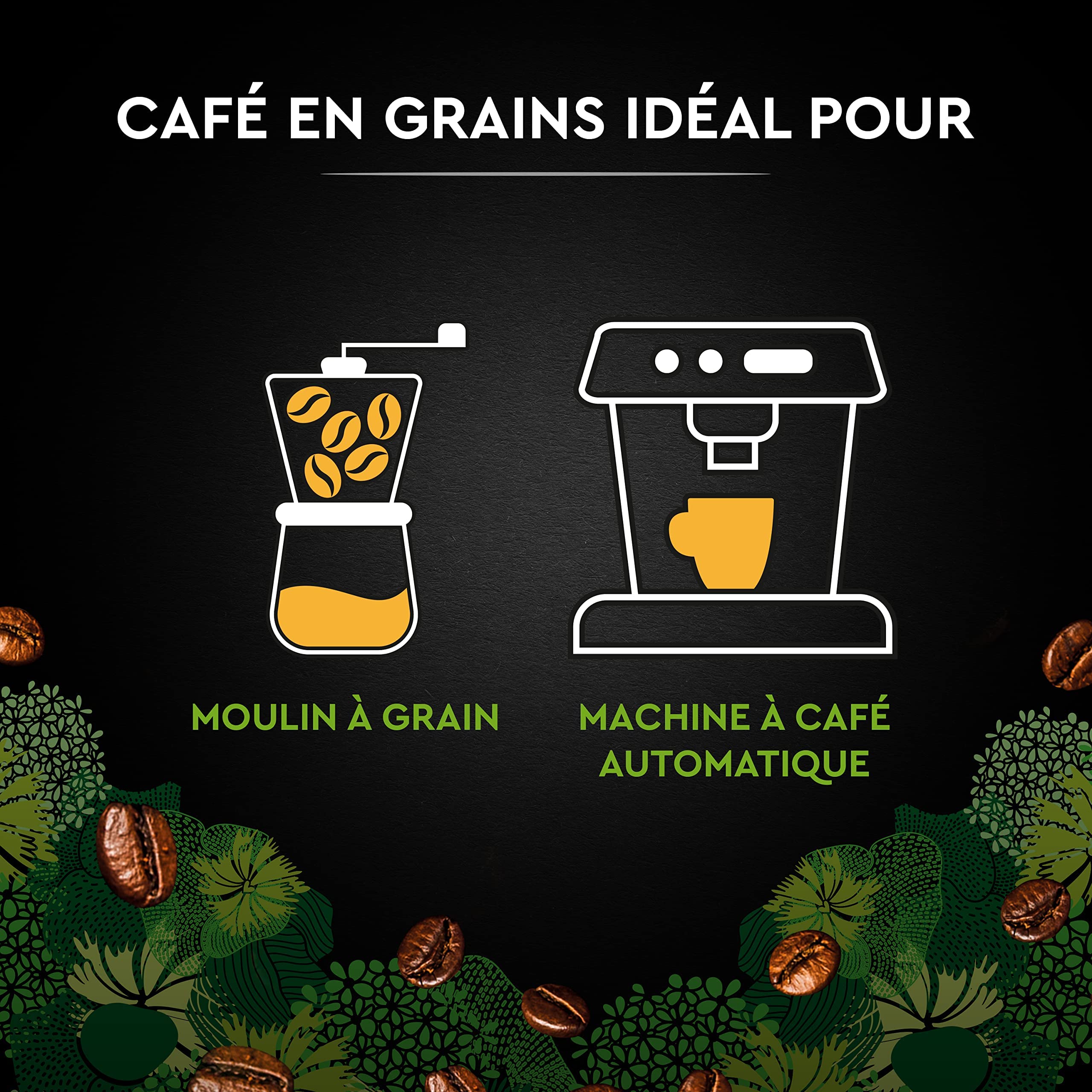 CARTE NOIRE - Café Grain Bio - 100 % Arabica - Origine Amérique Latine - Paquet de 1 kg - Fabriqué en France