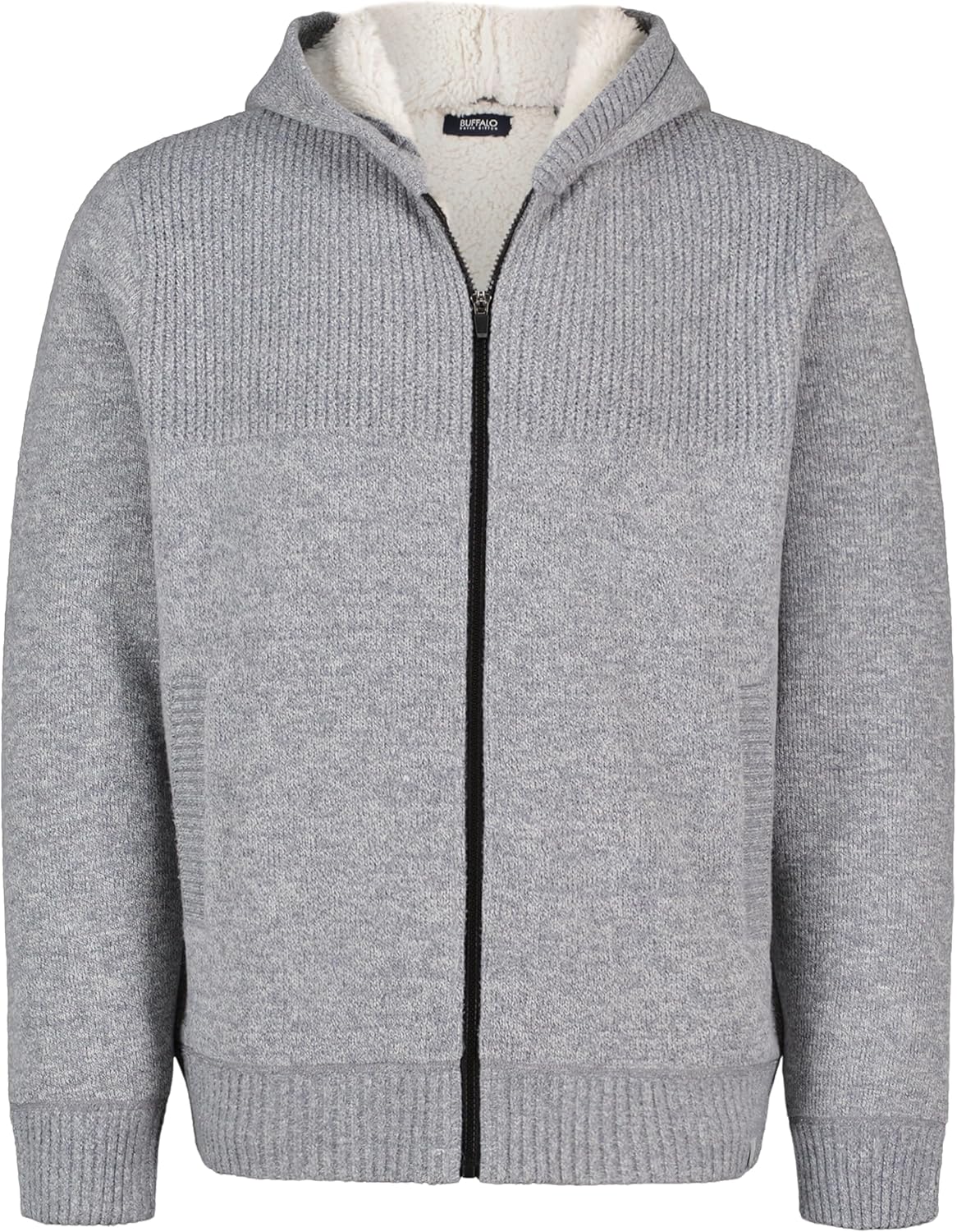 Buffalo David Bitton Men's Long Sleeve Marled Sweater Sherpa Lined Zip Up Hoodie - Image 5