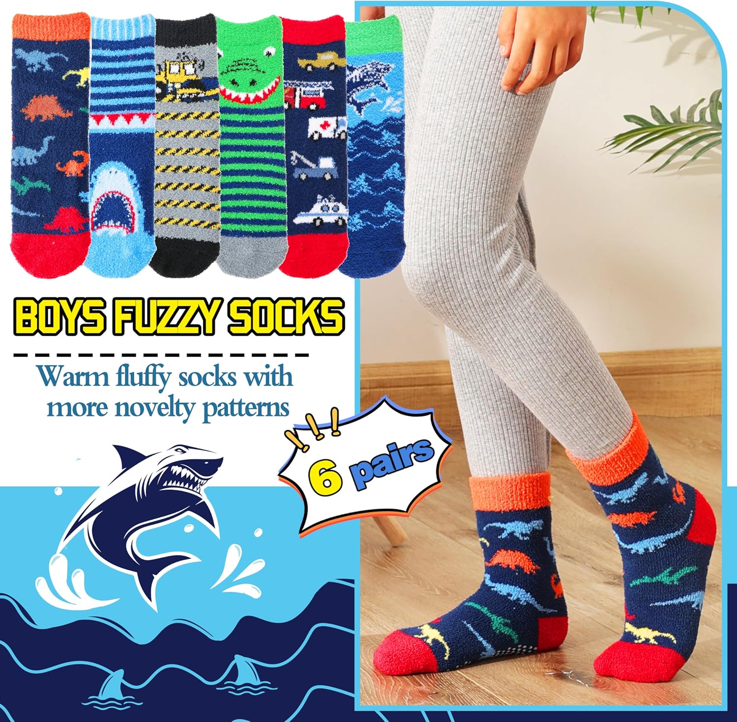 Kids Boys Toddlers Fuzzy Slipper Socks with Grips Jamaica Ubuy