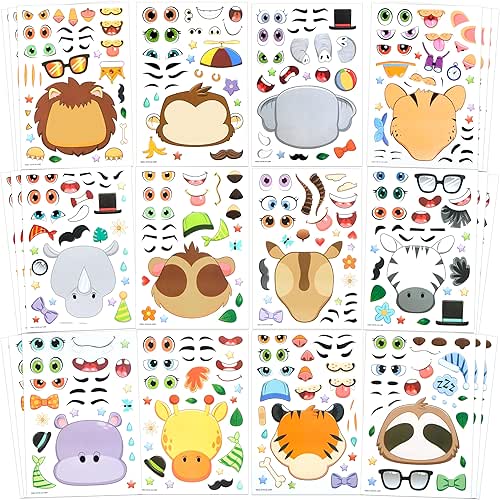 Why Do Toddlers Love Stickers So Much 11 JOYIN 36PCS 9"x6" Make a face Stickers for Kids, Make