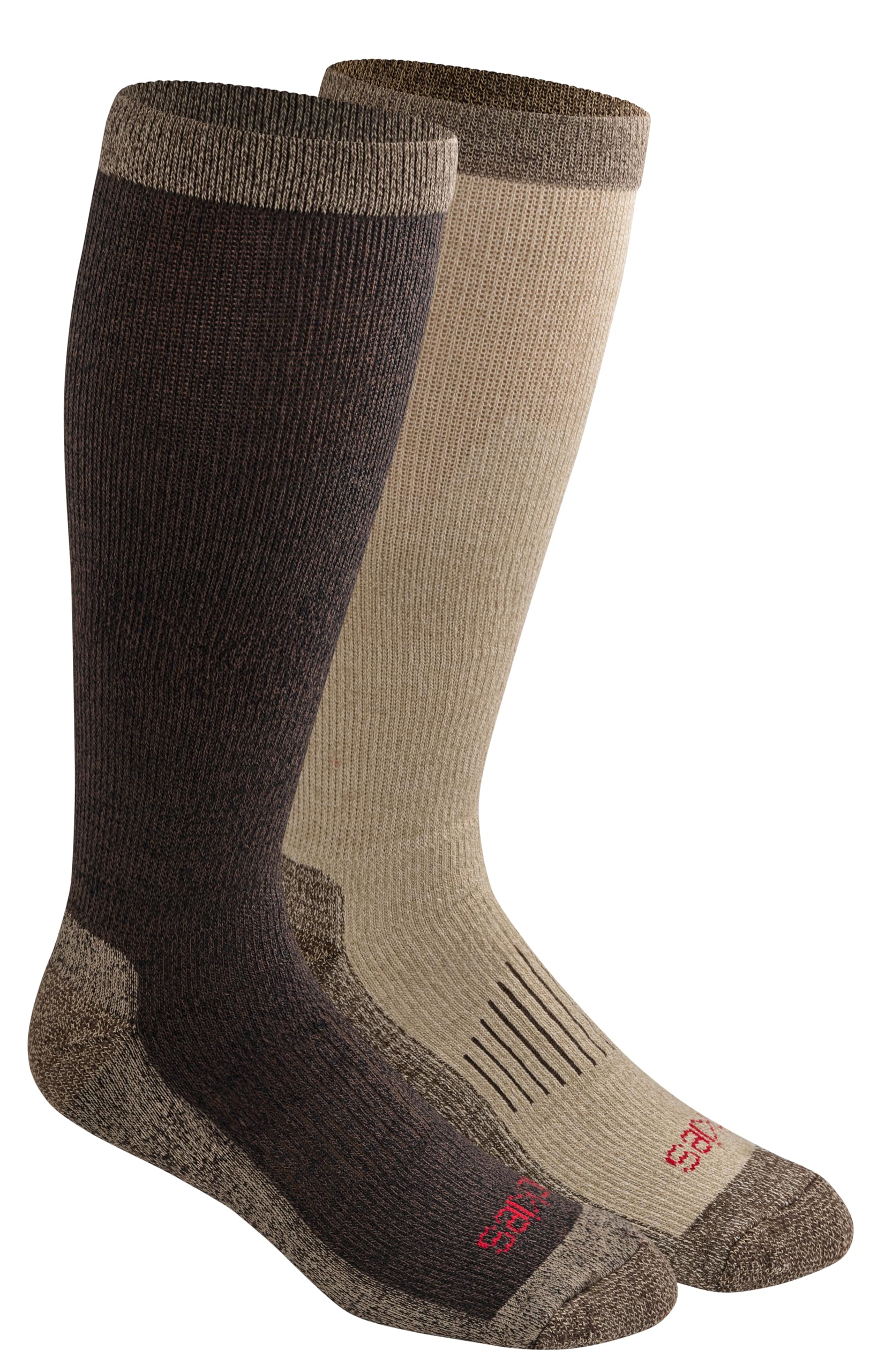 Dickies Lekkie skarpety kompresyjne Comfort Over-The-Calf, dostępne w M-XXL (2, 4 pary), brązowe melanżowe (2 pary), duże męskie, Brązowy melanż (2 pary), Large
