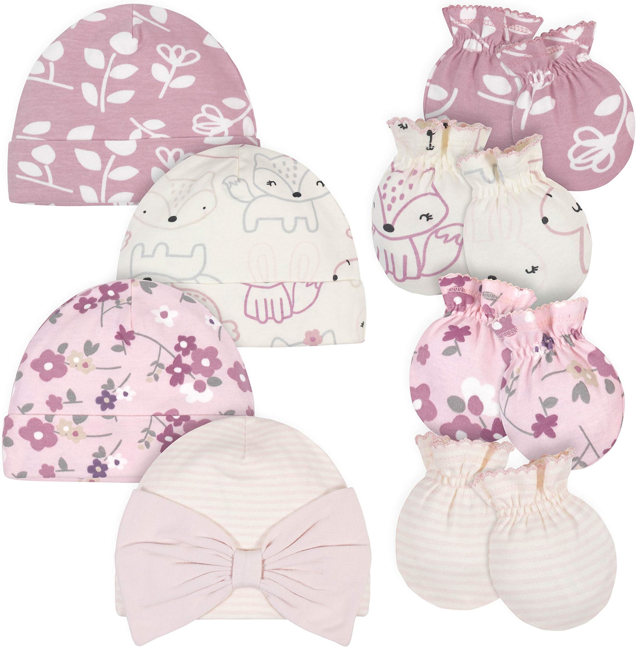 Gerberbaby-girls 8-piece Organic Cap and Mitten-set Mittens