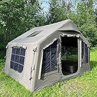 Vista 19 de Coody - Tiendas de campaña inflables de lona con gato de estufa, tienda de campaña familiar de haz de aire de primera calidad, lona de algodón