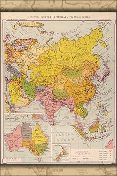 History Galore 24"x36" Gallery Poster, map of asia 1934