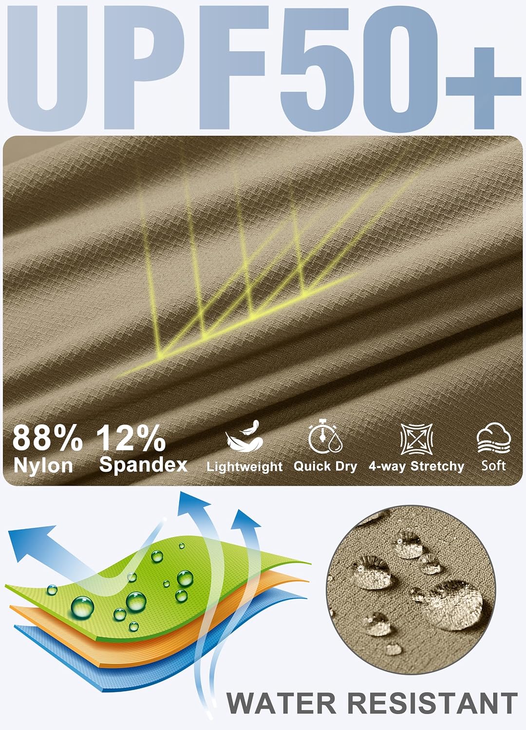 Libin Women's Hiking Long Shorts 7" Quick Dry Cargo Zipper Pockets Water Resistant Bermuda Shorts UPF 50+ - Image 4