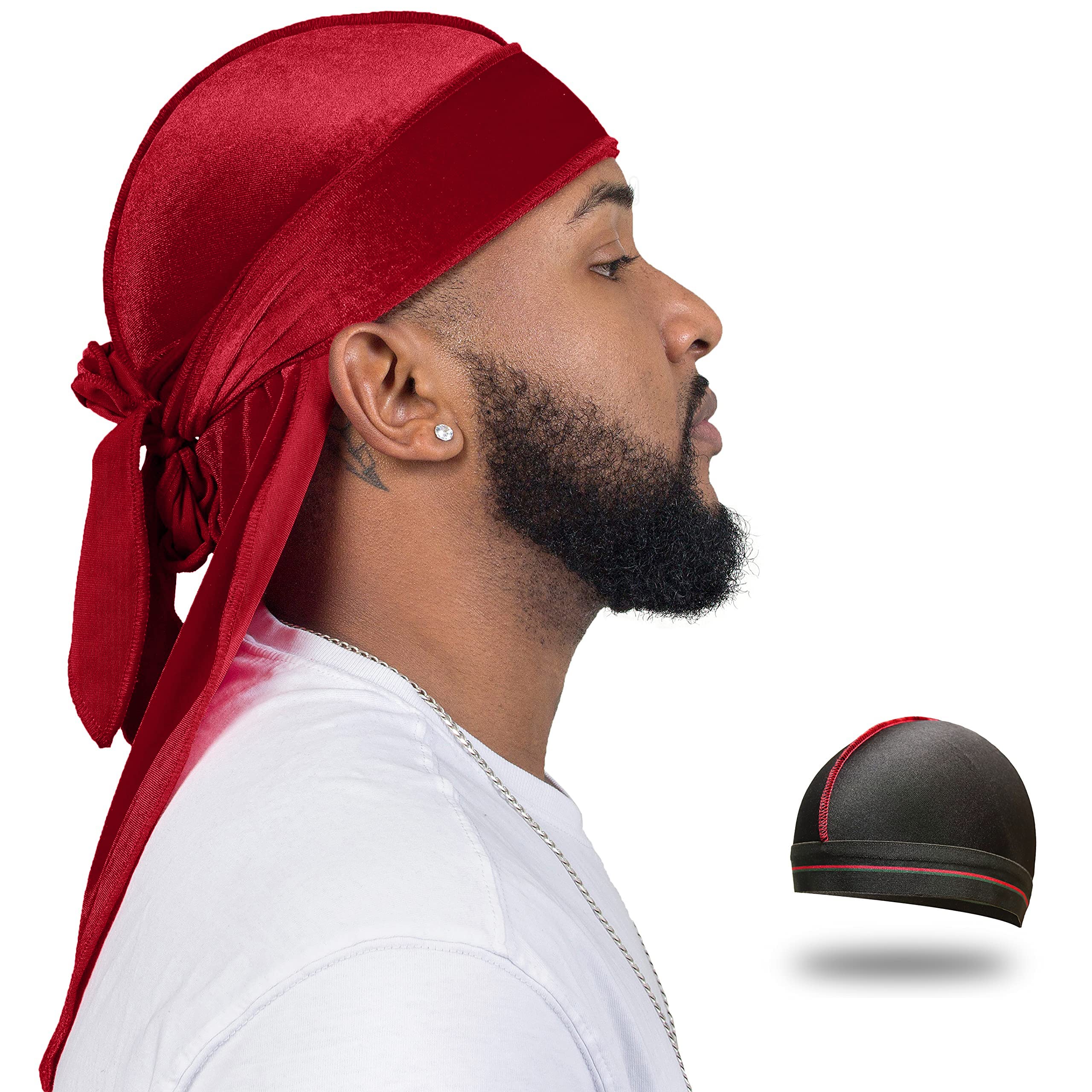Durag In Seta Confezione 6 Pezzi | Coda Lunga E Cinghie Larghe | 6 Colori Per Styling Capelli - Foto 8