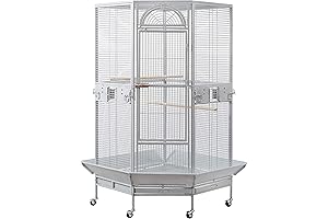 Corner Bird Cage for Cockatiel Parakeet | Spacious Corner Birdcage Habitat