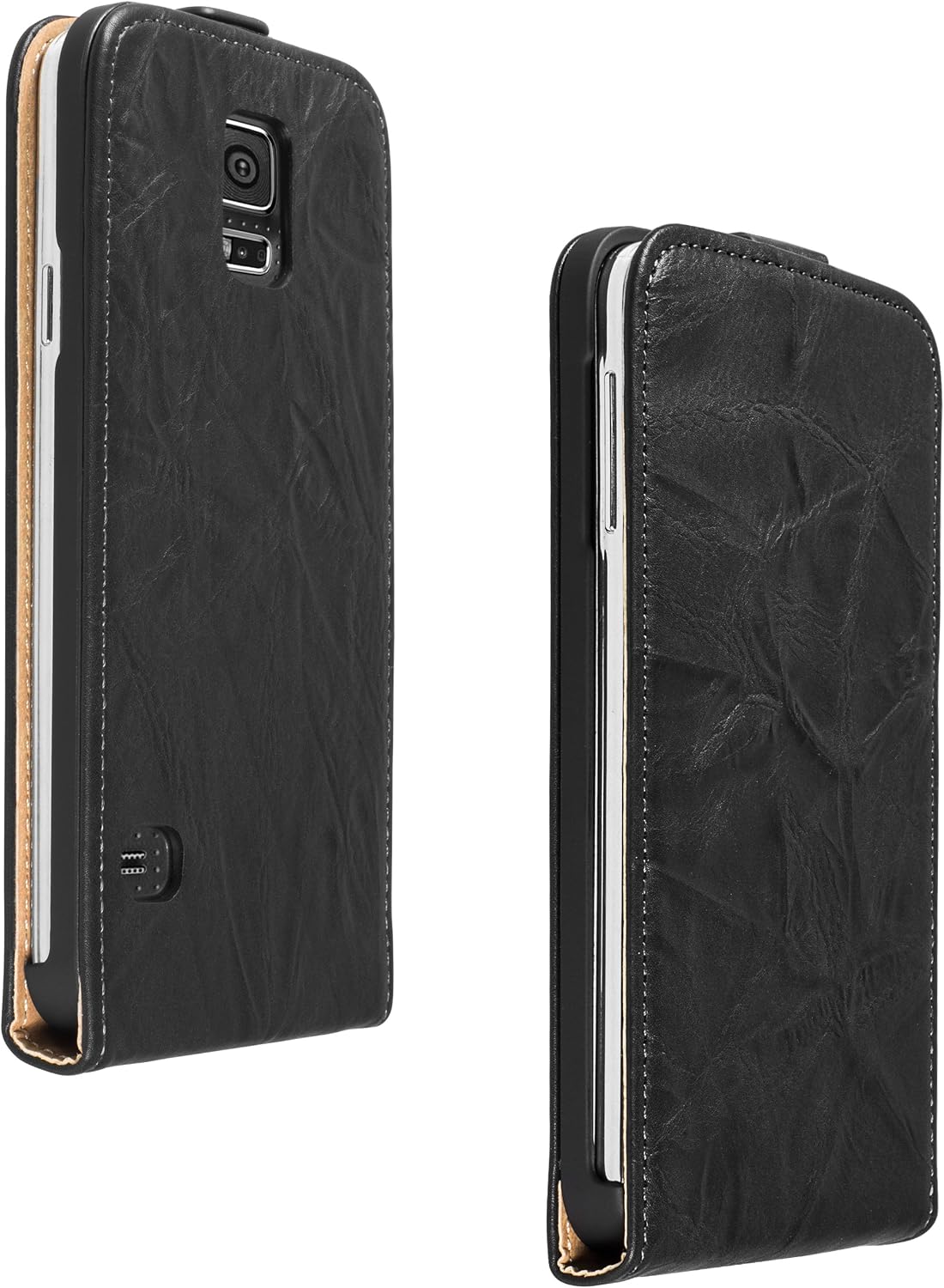mumbi Flip Case Compatible with Samsung Galaxy S5 / S5 Neo Black