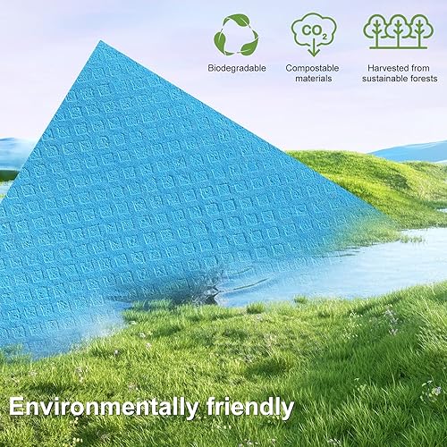 Miniatura 7 de Homaxy Paños de cocina suecos para cocina, paquete de 10 paños de esponja de celulosa reutilizables y lavables, toallas de papel absorbentes y sin