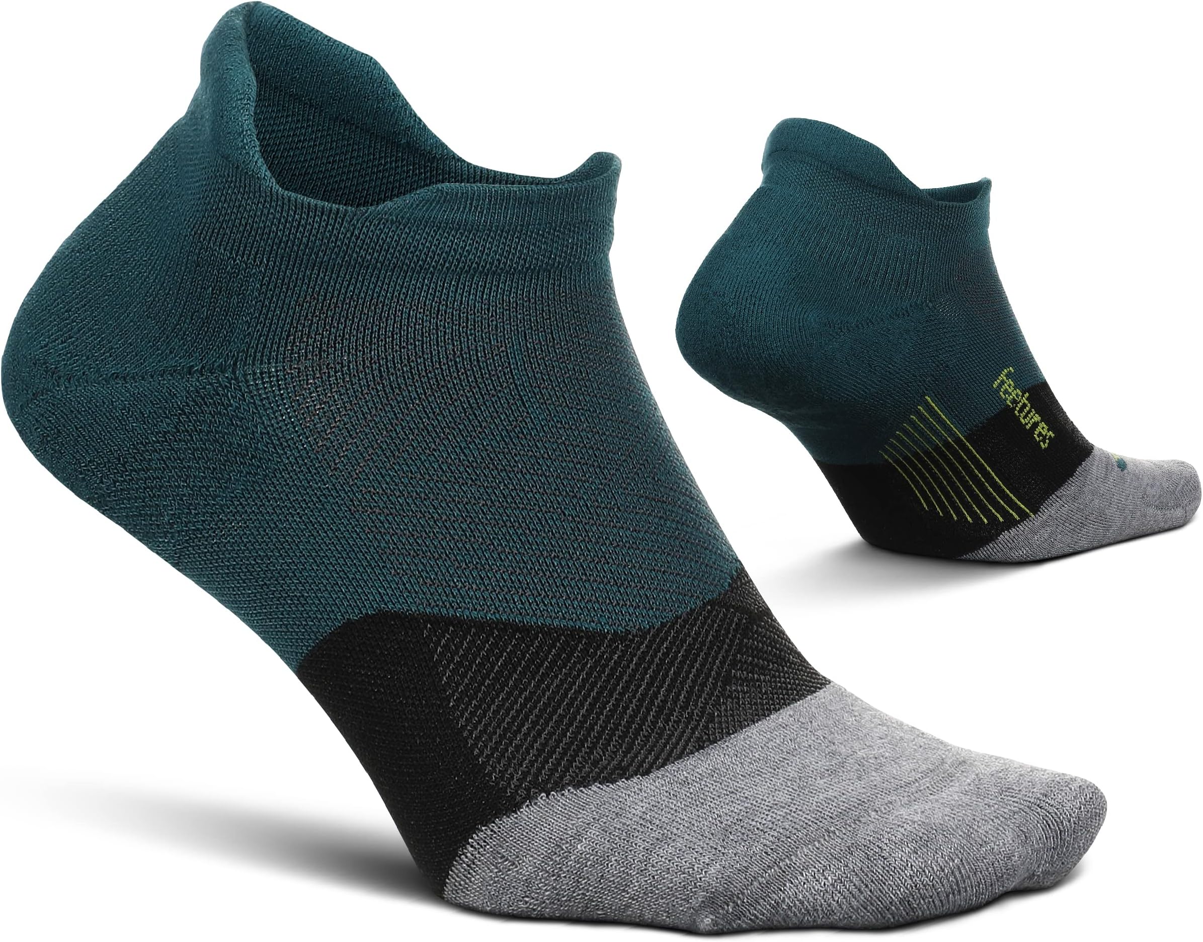 FeeturesElite Max Cushion No Show Tab Running Sock