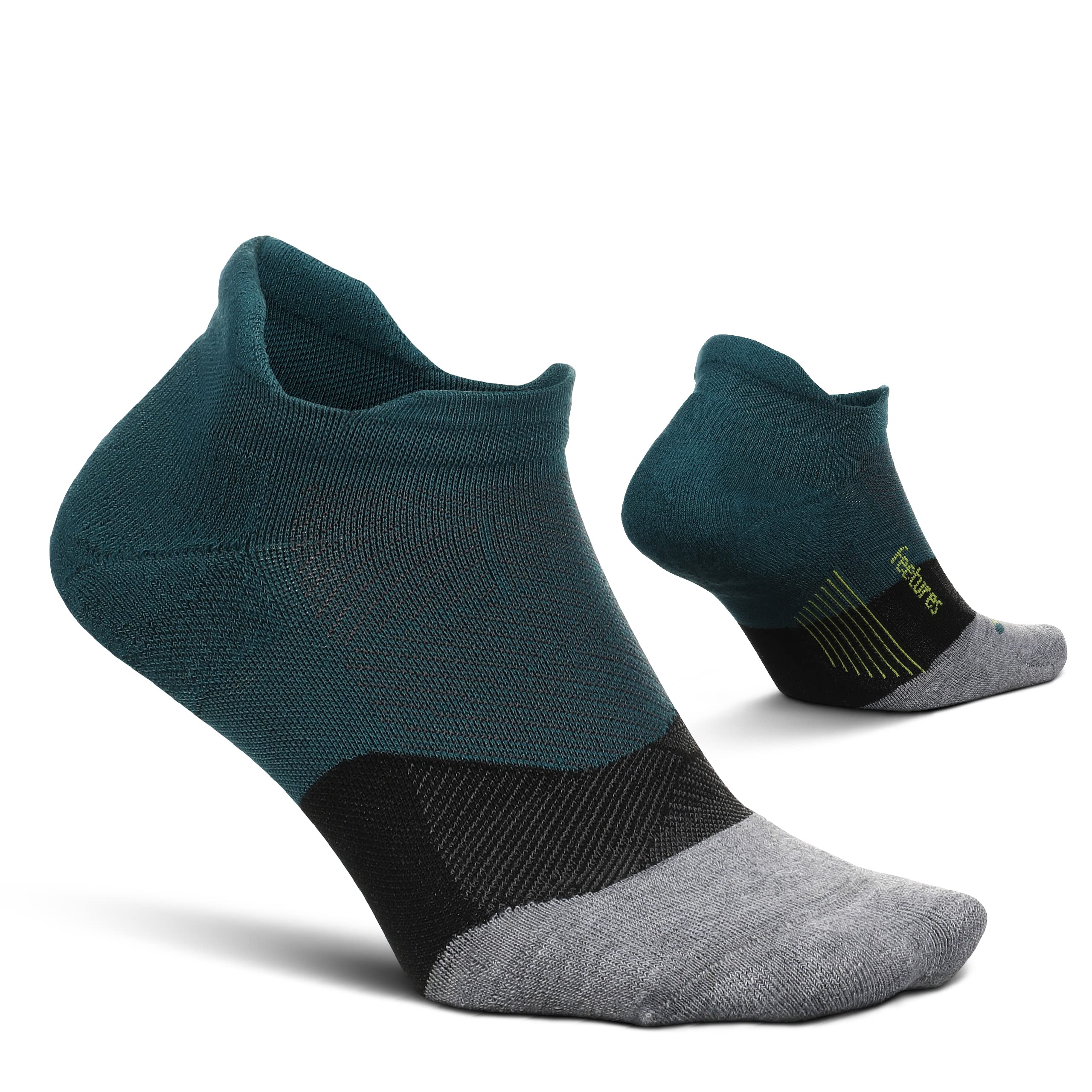 FeeturesElite Max Cushion No Show Tab Running Sock