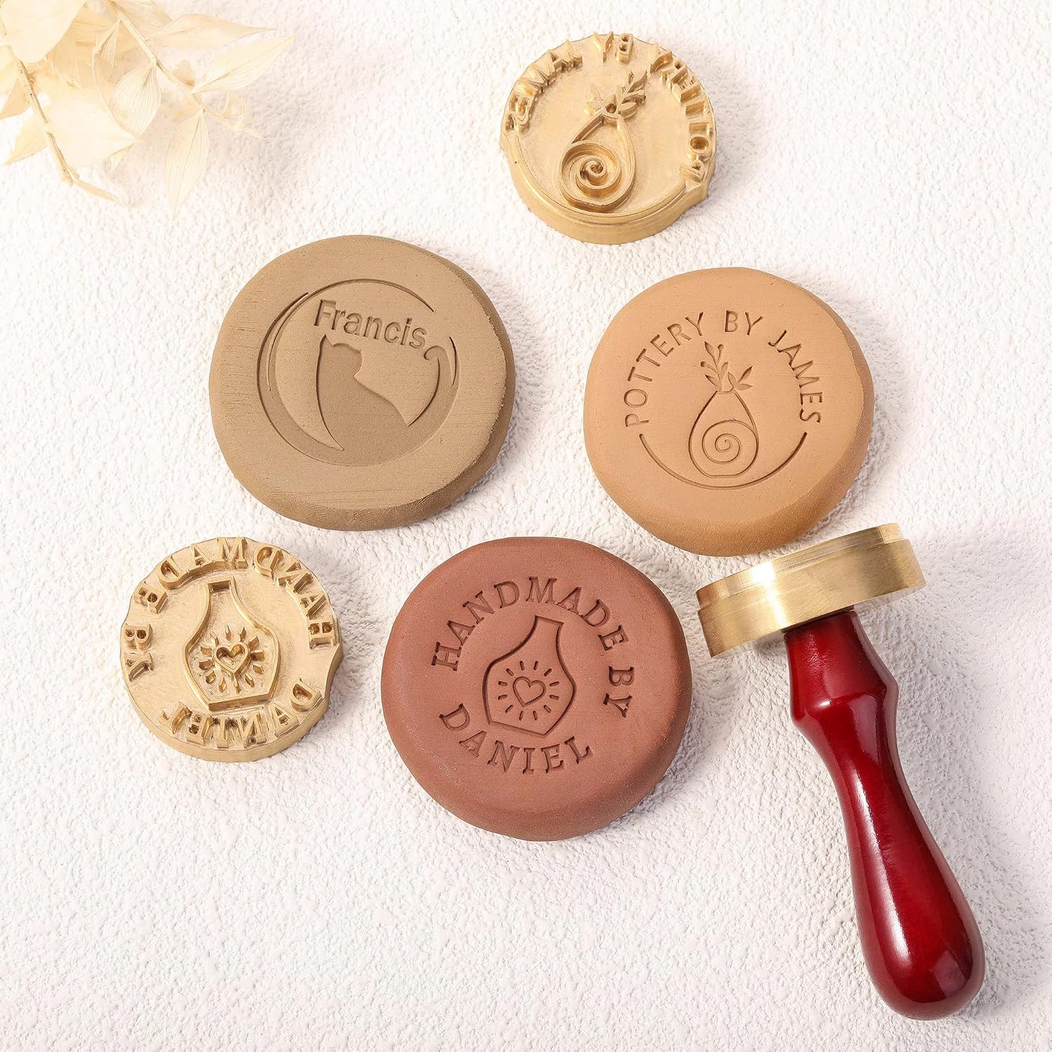 Custom Clay Stamp with Your Name, Personalized Pottery Stamp, Clay Signature, Custom Stamp for Pottery