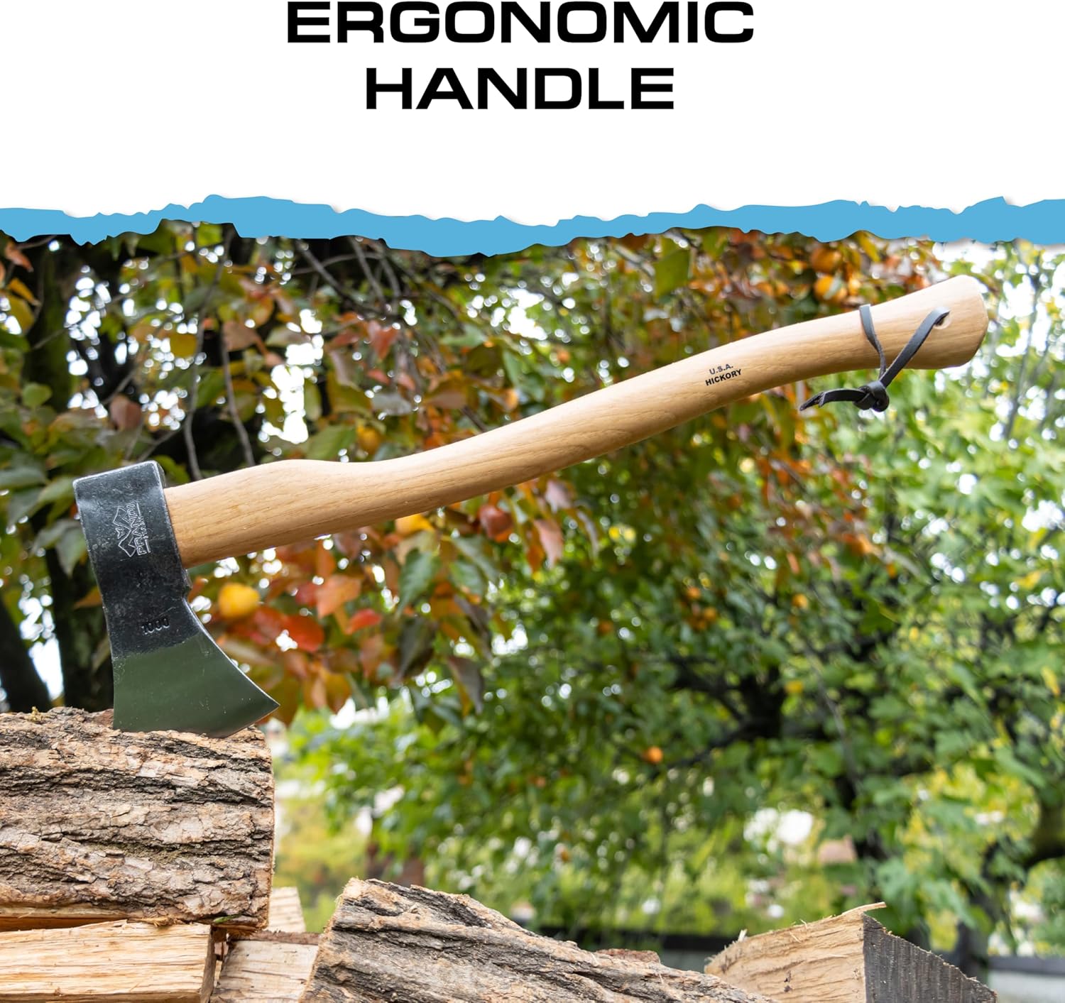 PRANDI Professional Axe 3.97lb - Hickory Handle 27.58in - Ideal for Firewood, Felling, and Chopping - Made in Italy