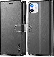 Vista 1 de TUCCH Funda tipo cartera para iPhone 11, [con bloqueo RFID] ranuras para tarjetas, soporte, cierre magnético, funda protectora de piel sintética