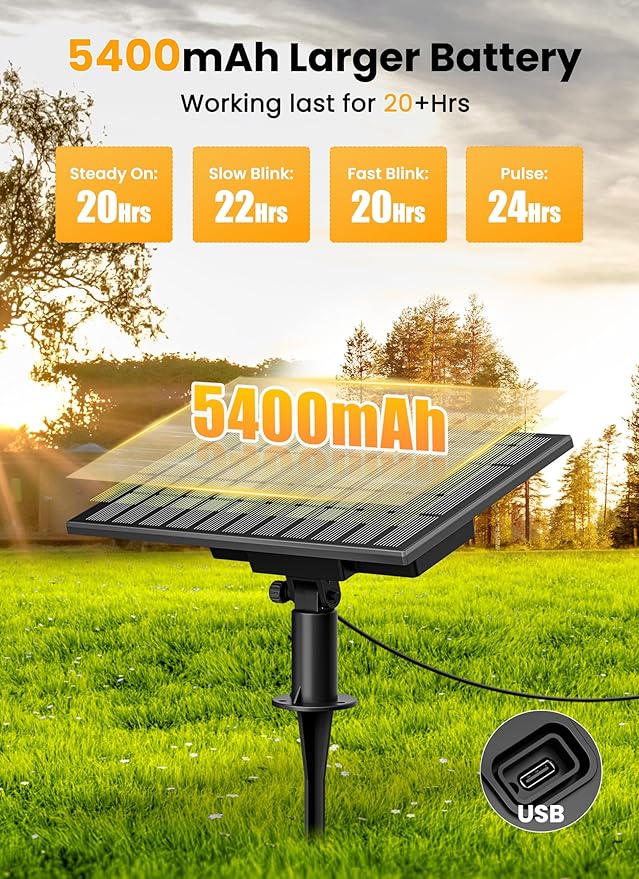 Brightown 108FT 52LED Luces Solares Exterior con Control Remoto miniatura 4