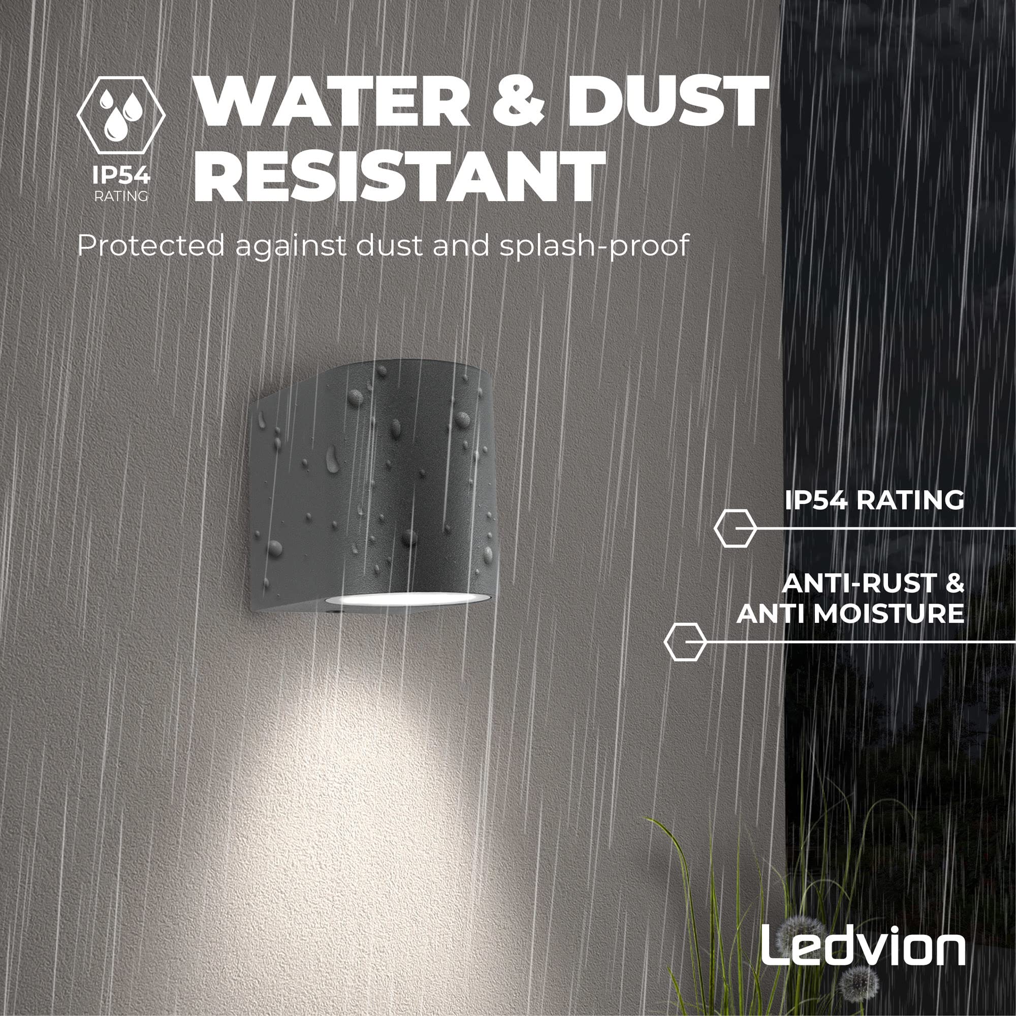 Lampara De Pared Led Ip54 Gu10 Wadfow Dn8503 | La Mundial