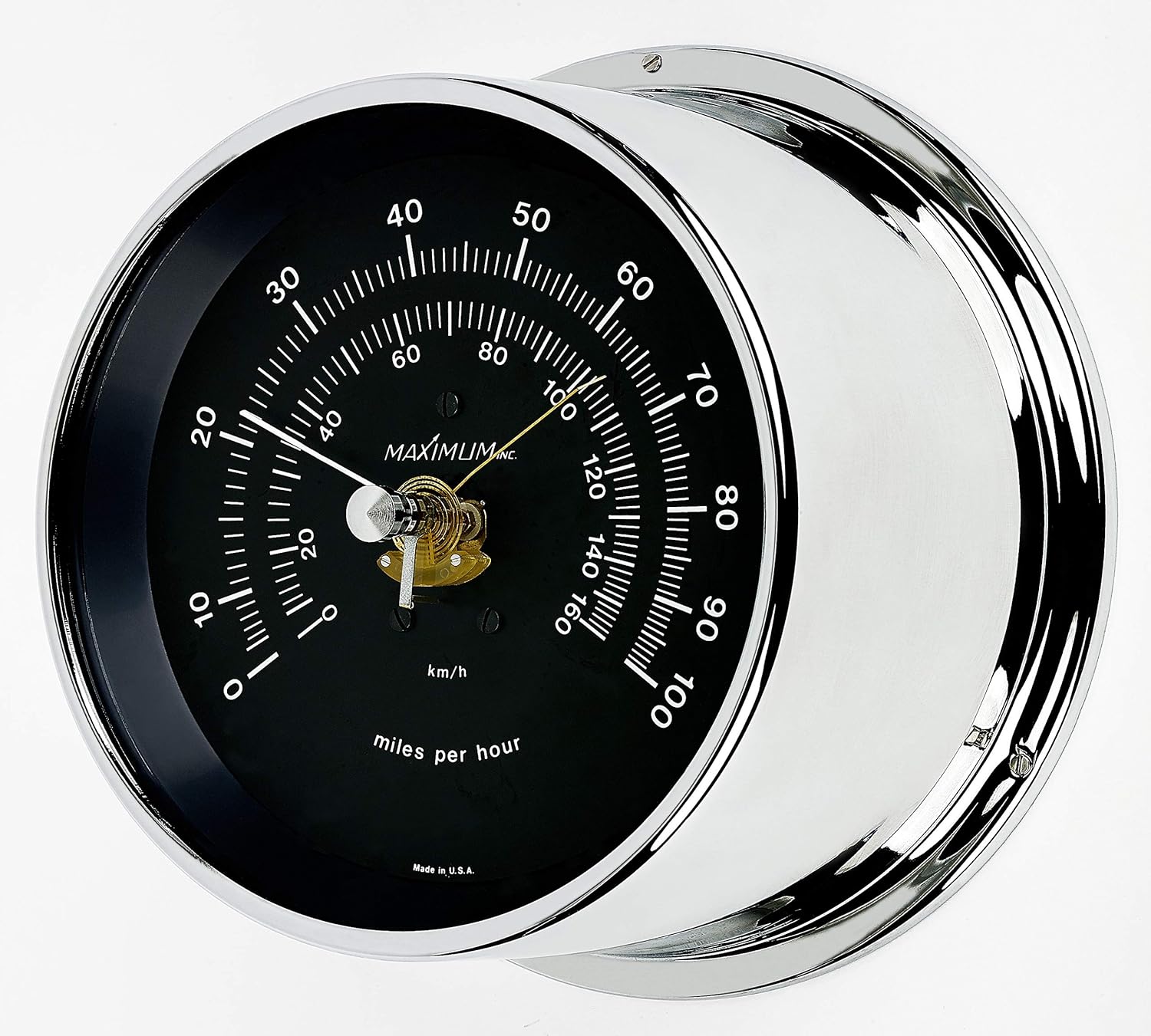 Maximum Criterion Accurate Weather Thermometer - Brass Case, Silver Dial