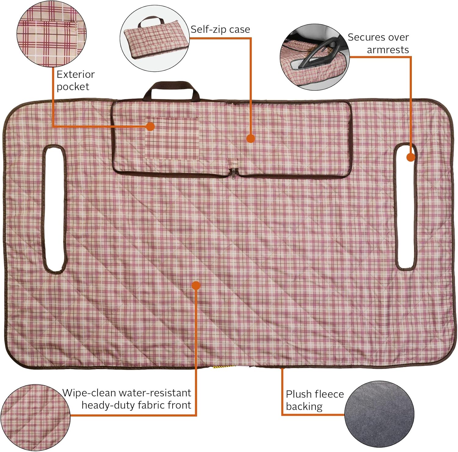 Classic Accessories Fairway Golf Cart Seat Blanket, Heritage Plaid
