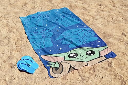 Miniatura 4 de Jay Franco Star Wars The Mandalorian - Toalla de playa para piscina infantil  Super suave y absorbente Grogu, Baby Yoda 100% algodón, medidas 28 x
